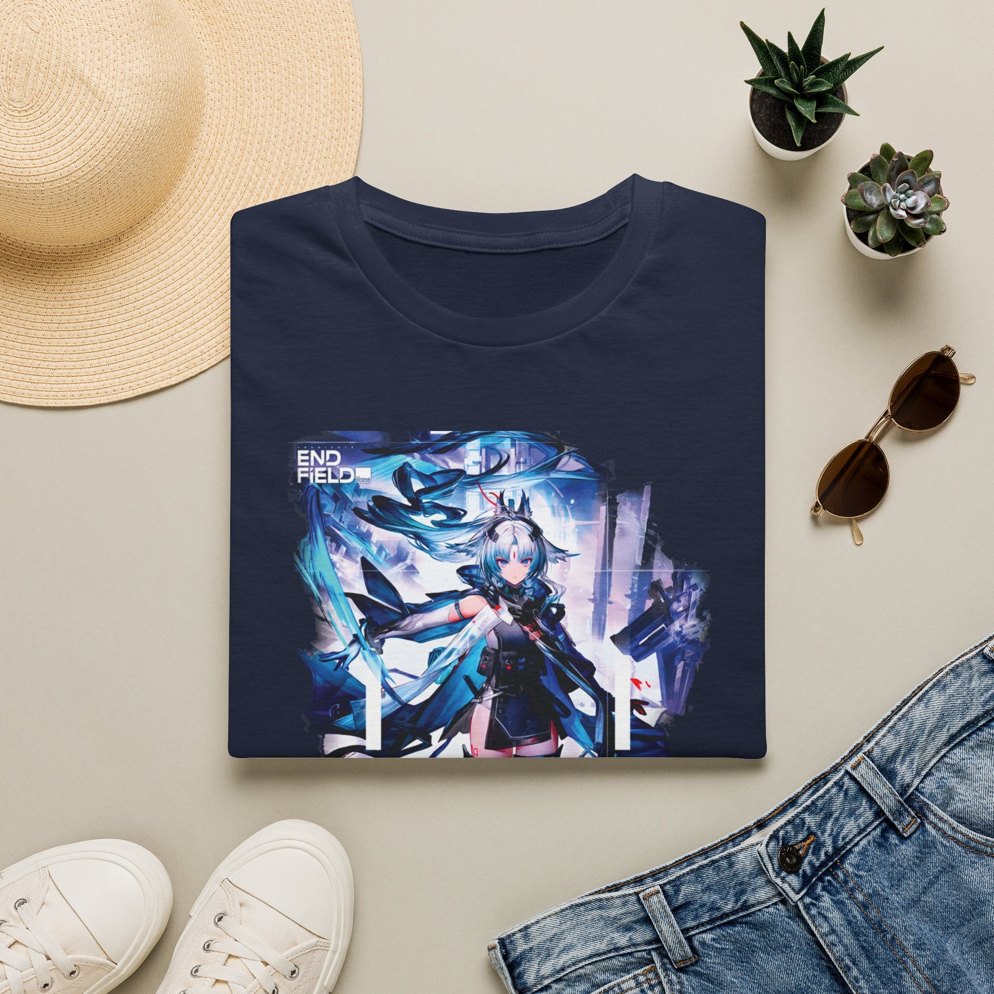 Arcane Futuristic Anime Warrior T-Shirt | Arknights: Endfield Cyber Graphic Tee