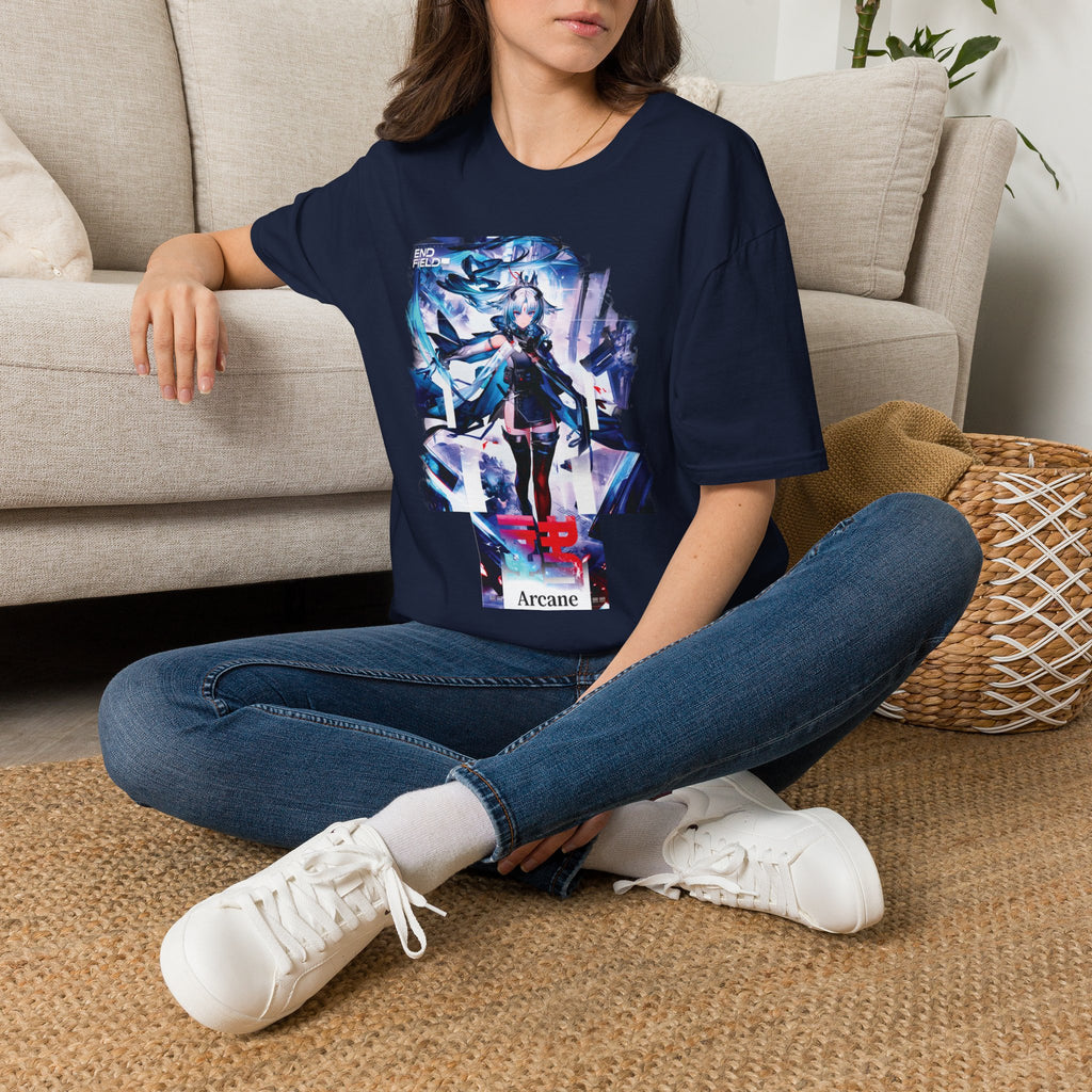 Arcane Futuristic Anime Warrior T-Shirt | Arknights: Endfield Cyber Graphic Tee