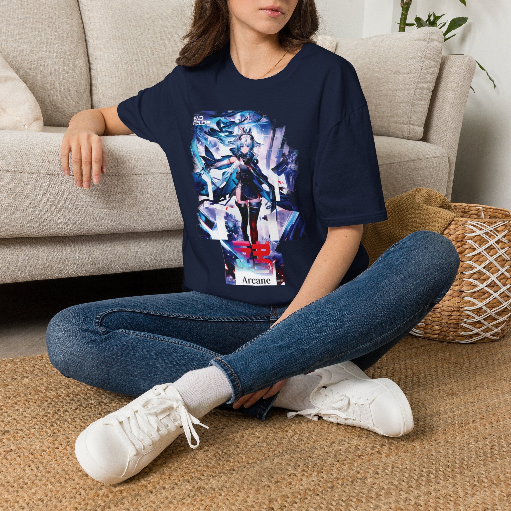 Arcane Futuristic Anime Warrior T-Shirt | Arknights: Endfield Cyber Graphic Tee